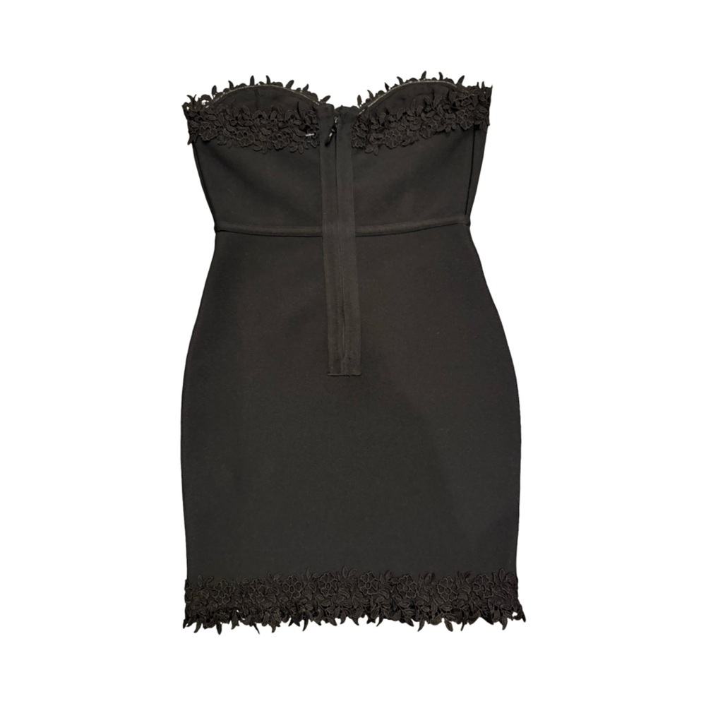 Goth Black Pretty Strapless Dress with zipper - Picture 5 of 10